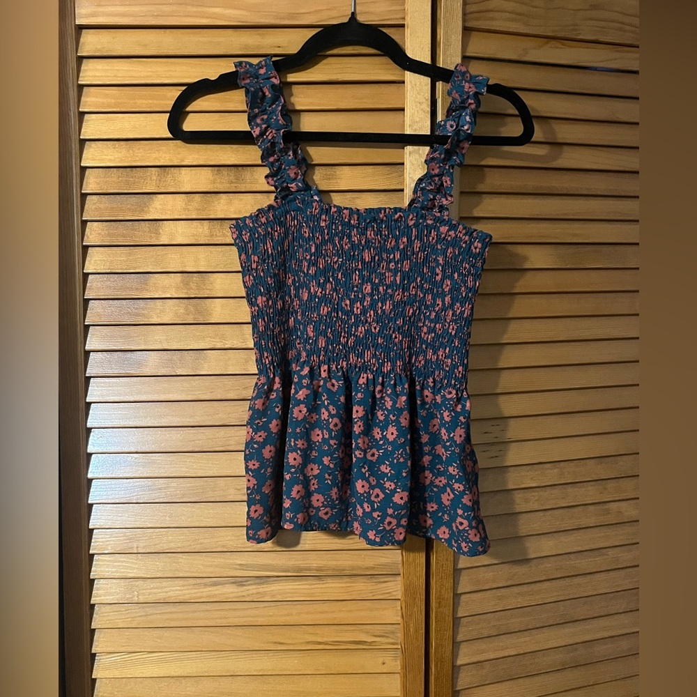 Paper Crane Floral Smocked Tank Top
